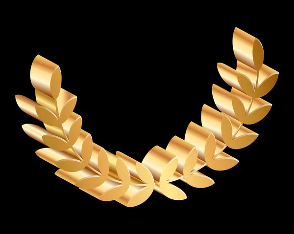 Vector gold laurels on black background — Stock Vector