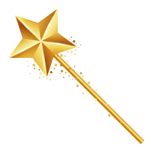 Vector illustration of golden magic wand — Stock Vector