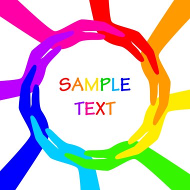 vektör daire renkli eliyle