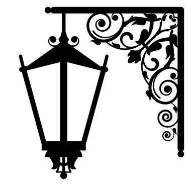 Vector illustration of vintage streetlight clipart