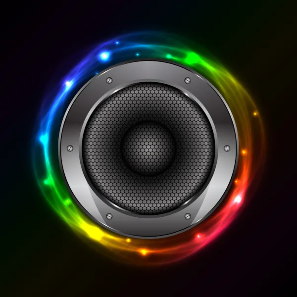 Vector colorful background with Sound Speaker — Stock Vector