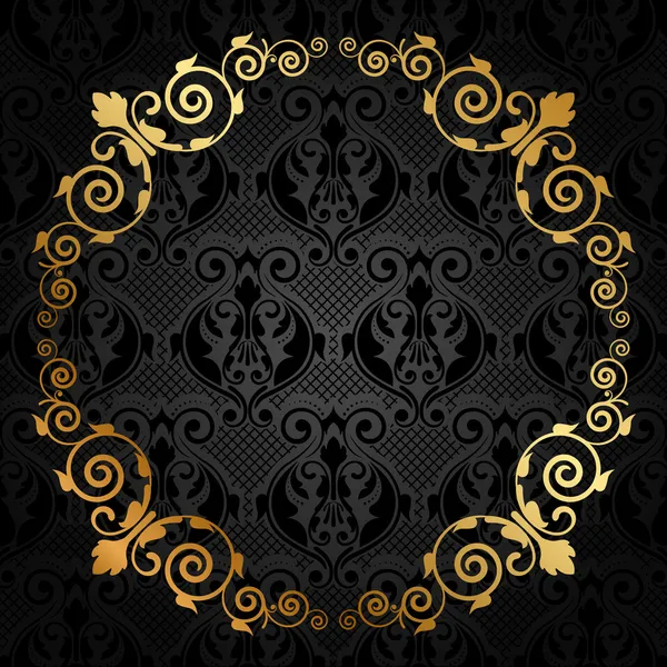 Vector black and gold luxury frame — Stock Vector