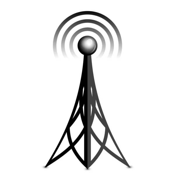 Antena vectorial icono negro — Archivo Imágenes Vectoriales