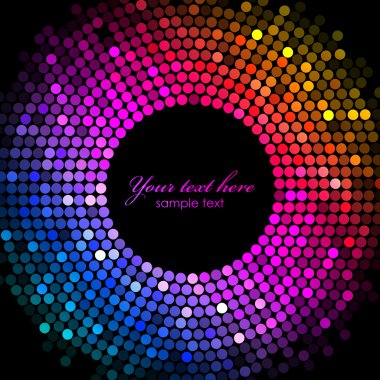 Vector colorful disco lights frame clipart