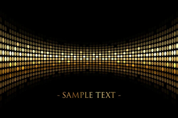 Vector black background with gold lights with space for your tex — Stock Vector