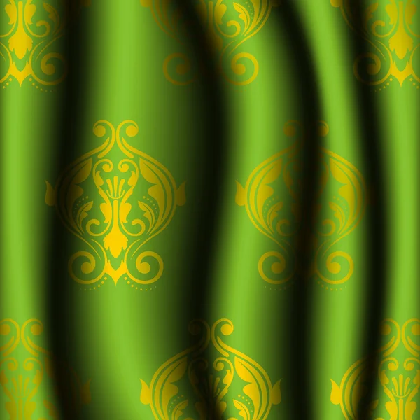 Vector cortina verde de luxo — Vetor de Stock