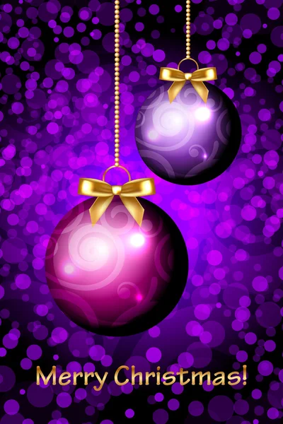 Vector Feliz Natal roxo fundo — Vetor de Stock