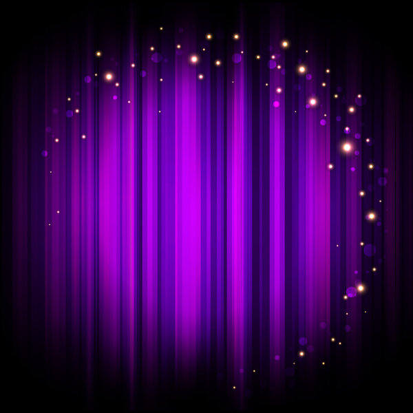 Векторный фиолетовый фон сцены с огнями
