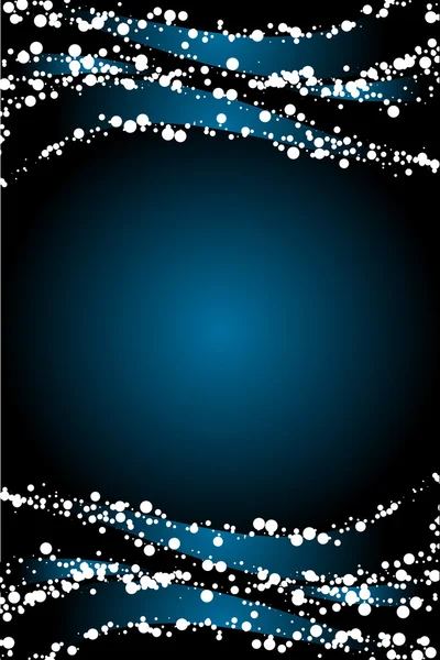Векторный синий фон с украшением снегом — стоковый вектор
