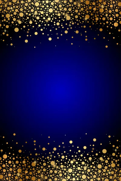 Vektor blauer Hintergrund mit goldenen Funkeln — Stockvektor