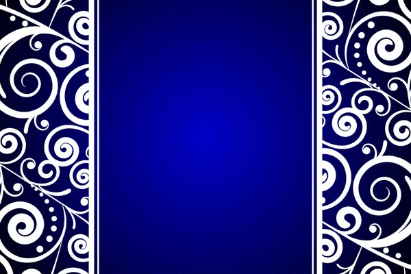 Fond bleu vectoriel avec ornements blancs — Image vectorielle
