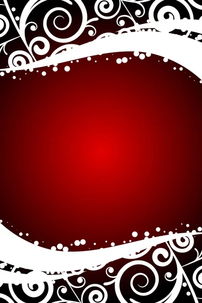 Vektorové červené pozadí s bílou květinové dekorace — Stockový vektor