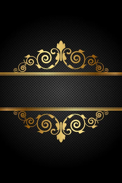 Vector vintage frame met gouden ornament — Stockvector