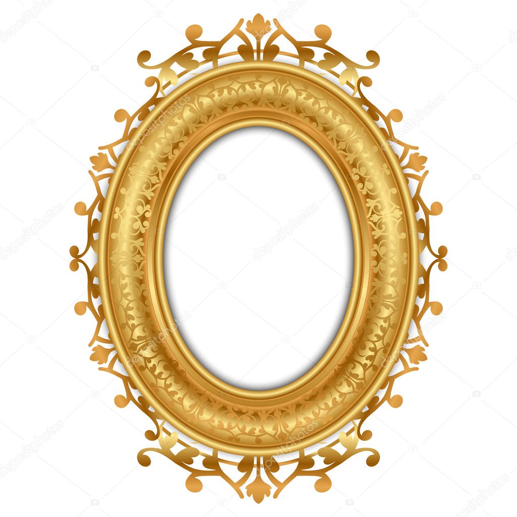 Vector illustration of gold vintage frame