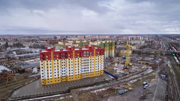 Нові Багатоповерхові Багатоповерхові Житлові Будинки Україні — стокове фото