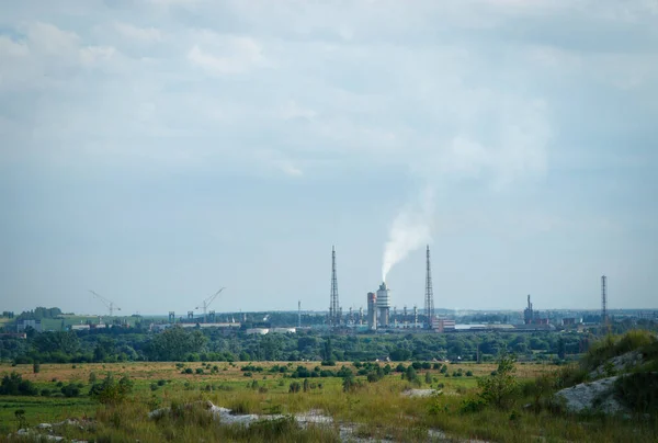 Fabriek Pijp Vervuilende Lucht Milieuproblemen — Stockfoto