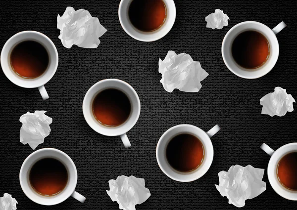 Papel e café amassados — Fotografia de Stock