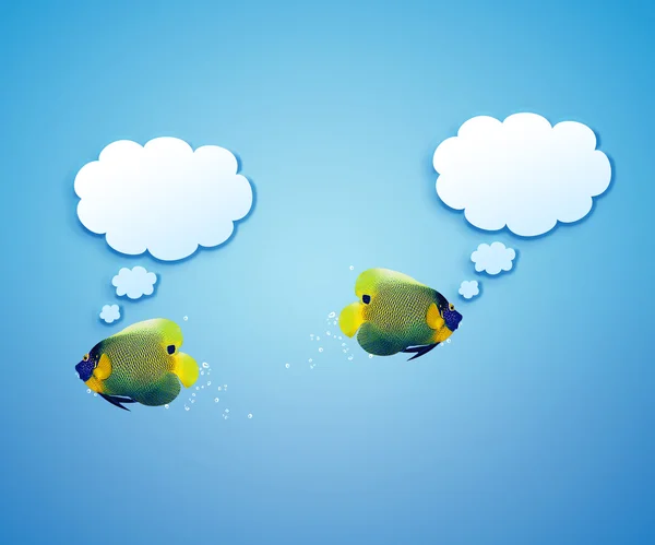 Angelfish met spraak bubbels. — Stockfoto