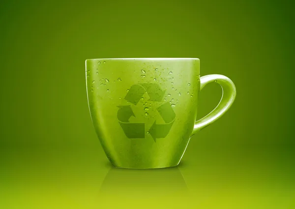 グリーン茶マグカップ — ストック写真