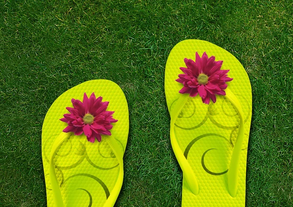 Kleurrijke flip-flops — Stockfoto