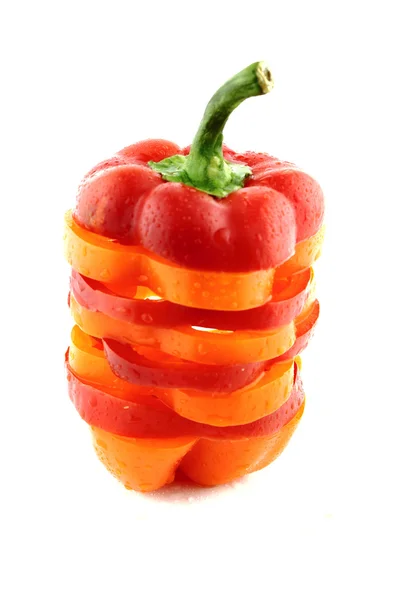 Skivor av färgglada söt paprika — Stockfoto