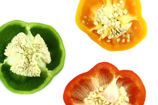 Slices of colorful sweet bell pepper — Stock Photo, Image