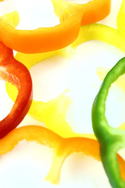 Slices of colorful sweet bell pepper — Stock Photo, Image