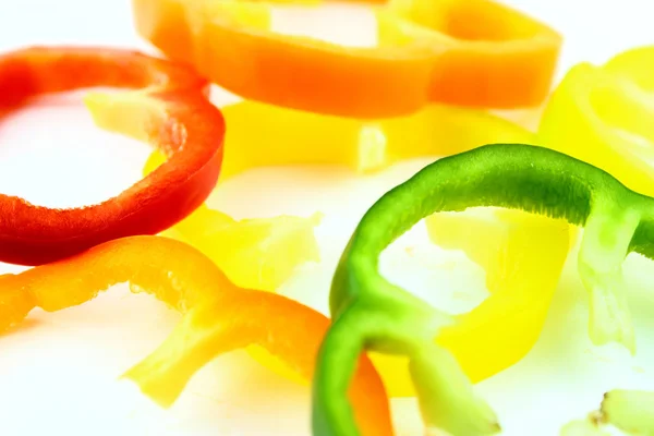 Slices of colorful sweet bell pepper — Stock Photo, Image