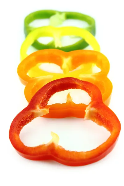 Fette di peperone dolce colorato — Foto Stock