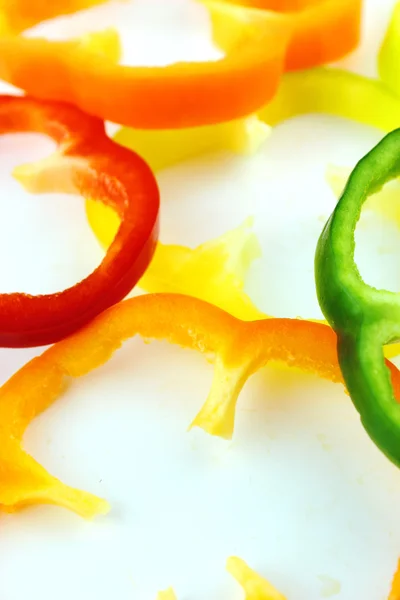 Slices of colorful sweet bell pepper — Stock Photo, Image