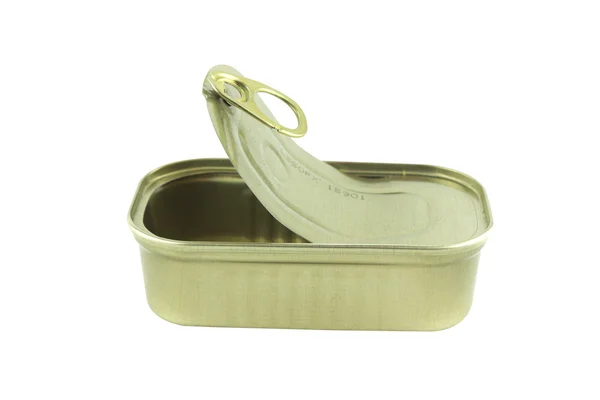 Open empty sardine can — Stock Photo, Image