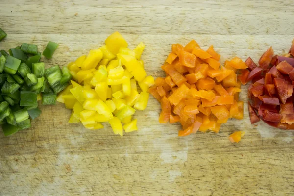 Slices of colorful sweet bell pepper — Stock Photo, Image