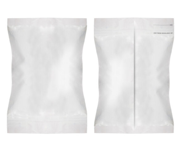 Белый пакетик для еды из фольги
