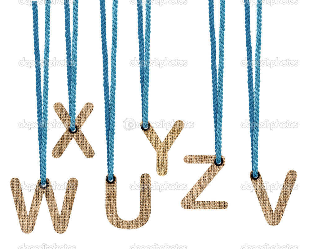 Letters hanging strings