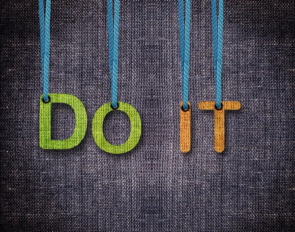 Letters hanging strings — Stock Photo, Image