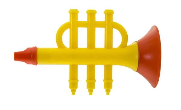 Plastic toy flute on white background — Stock Photo, Image