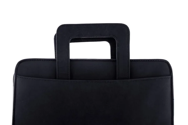 Black leather briefcase — Stock Photo, Image