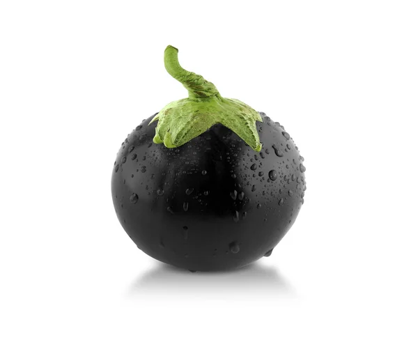 Schwarze kugelige Aubergine — Stockfoto