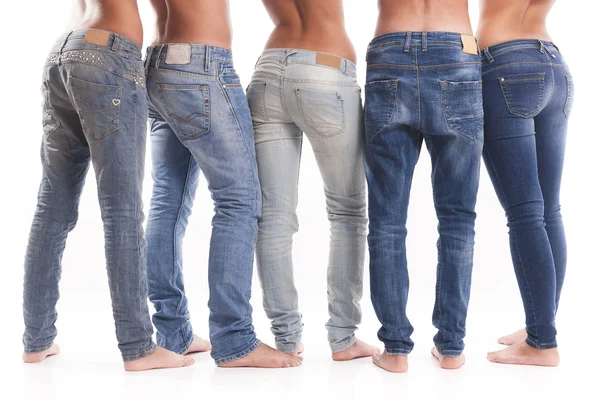 Grupp av jeans Stockfoto