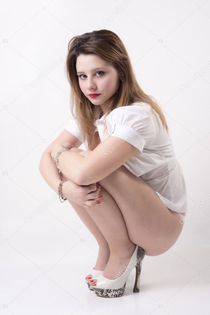 Sad woman sit