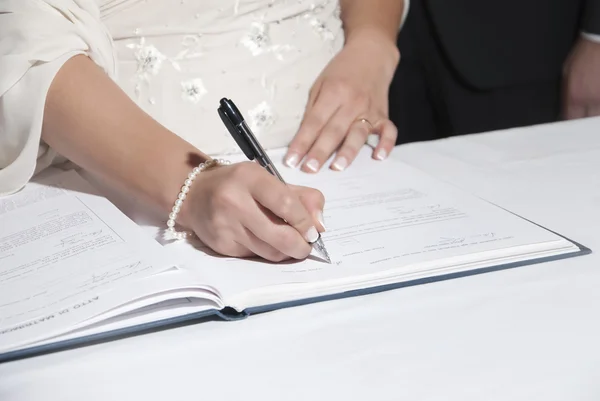 Hochzeitsunterschrift — Stockfoto