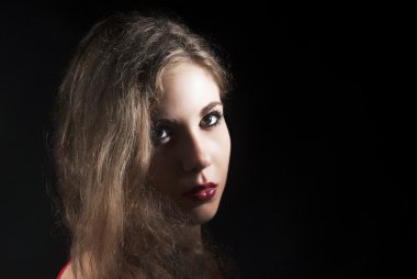 Çekici genç Model parlak kalıcı makyaj ile