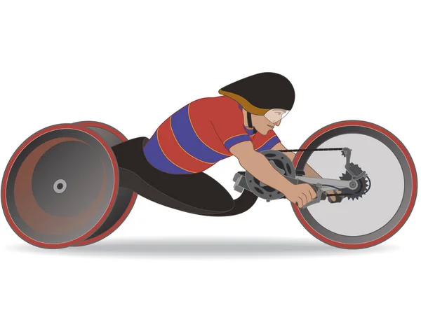 Παρα Σπορ Παραλυτικό Ποδήλατο Χειρός Σωματικά Ανάπηρος Αθλητής Ακρωτηριασμένος Ποδηλάτης — Διανυσματικό Αρχείο