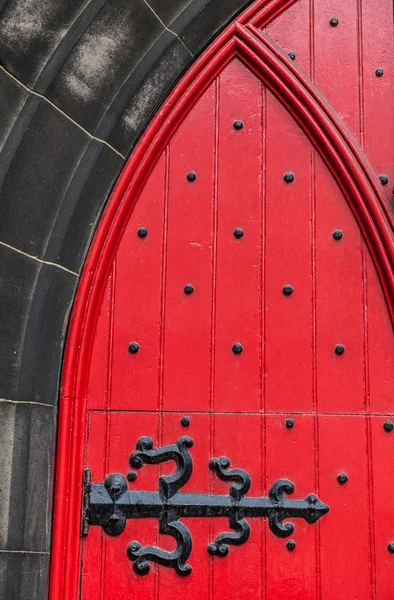 Detail of a medieval door in a church — Stock Photo, Image
