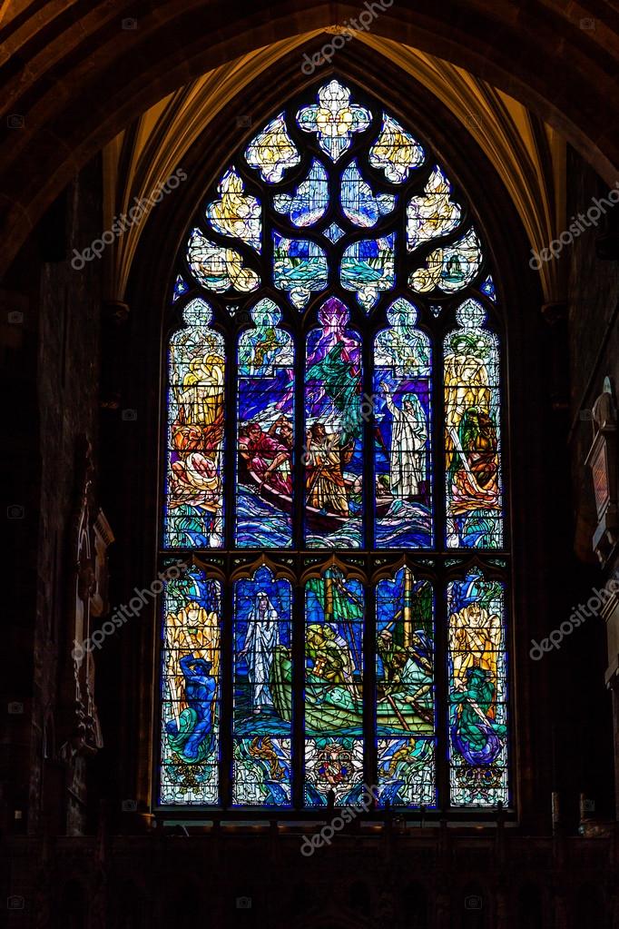 Stained Glass In A Church Window Stock Photo By C Pwollinga