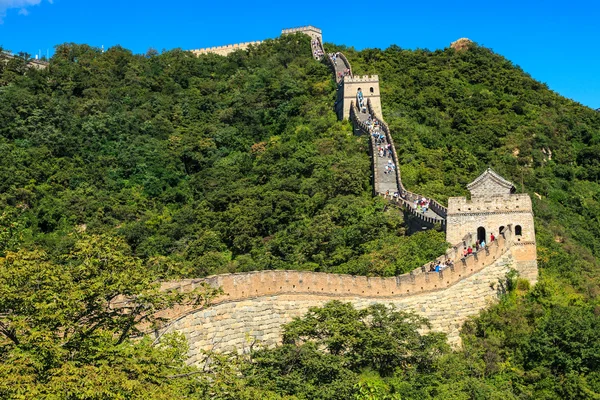 Sunny morning at the great wall in China — Stock Photo, Image