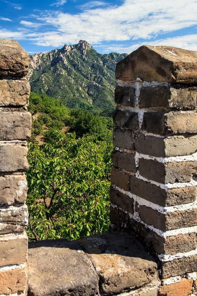 Landschaft von der großen Mauer aus gesehen — Stockfoto