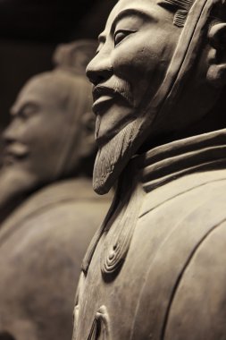 Terracotta warriors from the side, China clipart