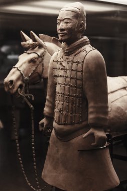 Terracotta warrior with horse, China