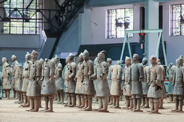 Nefunkční terakotových válečníků v xian, Čína — Stock fotografie